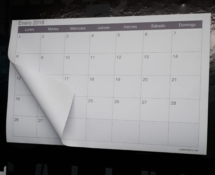 Calendario Mensual 80x60