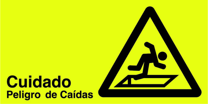 Cuidado Peligro de Caídas