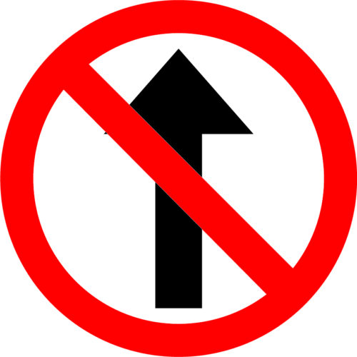 Prohibido seguir de frente