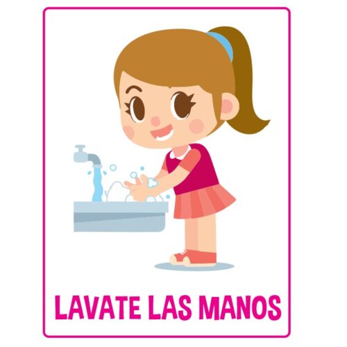Lavate las manos niña