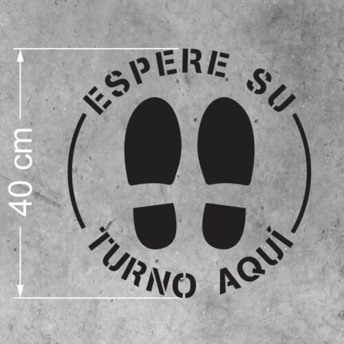 Stencil Espere su turno Aqui (40cms)