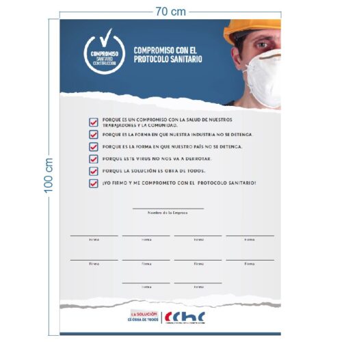 Afiche Compromisos Protocolo Sanitario 100x70
